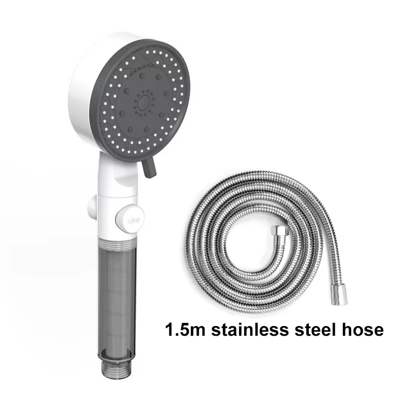 Cabezal de ducha filtrante Varquen™ blanco con manguera 1,5 m